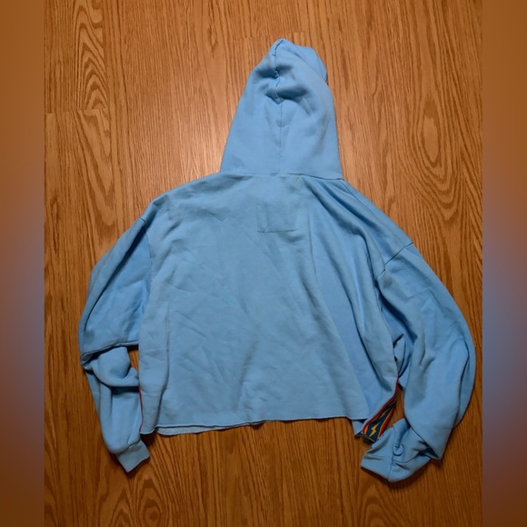 Aviator Nation Sky Blue Cropped Hoodie - Picture 3 of 6